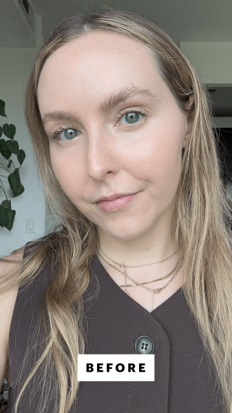 Kinonen before applying the M.PH by Mary Phillips Face Palette